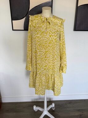 Who What Wear Citrus Leopard Ruffle Midi Dress – XS